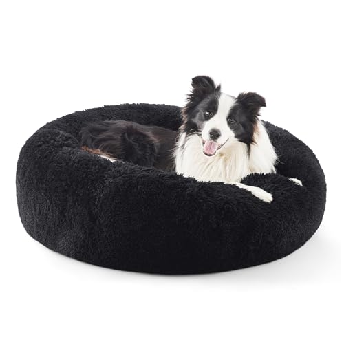 BEDSURE Katzenbett waschbar Flauschiges Hundebett - Ø 91 cm Katzenschlafplatz für Katzen und Hunde, plüsch Katzenkissen rund Kuschelbett, schwarz BEDSURE Katzenbett waschbar Flauschiges Hundebett - Ø 91 cm Katzenschlafplatz für Katzen und Hunde, plüsch Katzenkissen rund Kuschelbett, schwarz von BEDSURE
