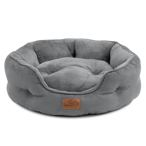 BEDSURE Katzenbett waschbar Katzen Bettchen - 63x53x20cm Katzen Bett grau mit zweiseitig Innenkissen Katzenschlafplatz für Katzen oder kleine Hunde von BEDSURE