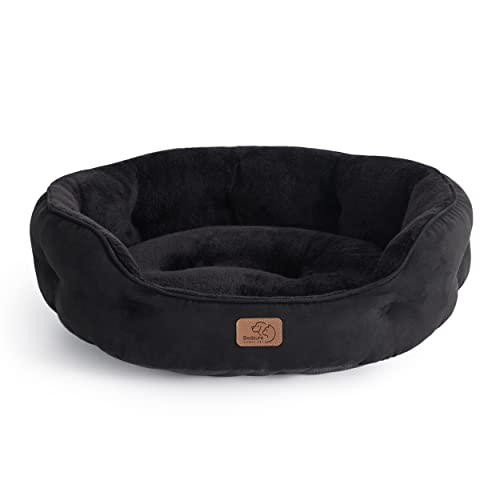 Bedsure Katzenbett waschbar Katzen Bettchen - 63x53x20cm Katzen Bett mit Zweiseitig Innenkissen Katzenschlafplatz für Katzen oder kleine Hunde, schwarz von Bedsure