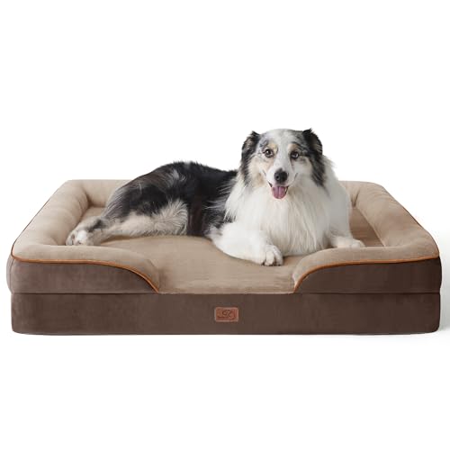 BEDSURE orthopädisches Hundebett Ergonomisches Hundesofa - 106x80 cm Hundecouch mit eierförmiger Kistenschaum für große Hunde, waschbar rutschfest Hundebetten, braun BEDSURE orthopädisches Hundebett Ergonomisches Hundesofa - 106x80 cm Hundecouch mit eierförmiger Kistenschaum für große Hunde, waschbar rutschfest Hundebetten, braun von BEDSURE