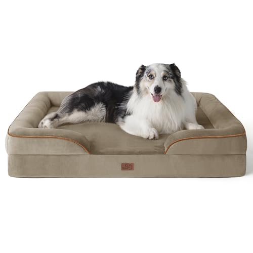BEDSURE orthopädisches Hundebett Ergonomisches Hundesofa - 106x80 cm Hundecouch mit eierförmiger Kistenschaum für große Hunde, waschbar rutschfest Hundebetten, haselnussbraun BEDSURE orthopädisches Hundebett Ergonomisches Hundesofa - 106x80 cm Hundecouch mit eierförmiger Kistenschaum für große Hunde, waschbar rutschfest Hundebetten, haselnussbraun von BEDSURE