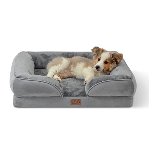 BEDSURE orthopädisches Hundebett Ergonomisches Hundesofa - 71x58 cm Hundecouch mit eierförmiger Kistenschaum für kleine Hunde, waschbar rutschfest Hundebetten, grau BEDSURE orthopädisches Hundebett Ergonomisches Hundesofa - 71x58 cm Hundecouch mit eierförmiger Kistenschaum für kleine Hunde, waschbar rutschfest Hundebetten, grau von BEDSURE