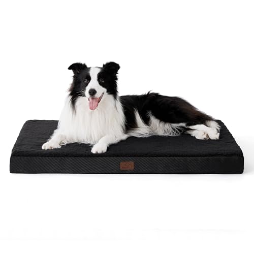 BEDSURE orthopädisches Hundebett mittelgroße Hunde - 91x69x7.6cm Hundekissen flauschig Hundematte waschbar Hundematratze in schwarz für mittelgroße Hunde BEDSURE orthopädisches Hundebett mittelgroße Hunde - 91x69x7.6cm Hundekissen flauschig Hundematte waschbar Hundematratze in schwarz für mittelgroße Hunde von BEDSURE
