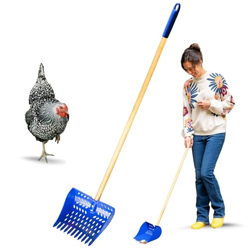 The Coop Scoop® 2-in-1 Hühnerkotschaufel & Rechen - Langlebige Sand-Siebstreuschaufel für Hühnerställe & kleine Bauernhoftiere von Bee Jeweled Coop