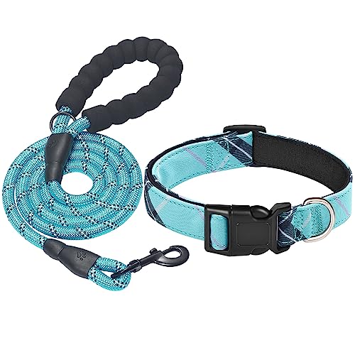 Beebiepet Hundehalsband aus Nylon, weiches Neopren gepolstert, verstellbare Hundehalsbänder für kleine, mittelgroße und große Hunde (XS Hals 22,9 cm - 30,5 cm, Blau) von Beebiepet