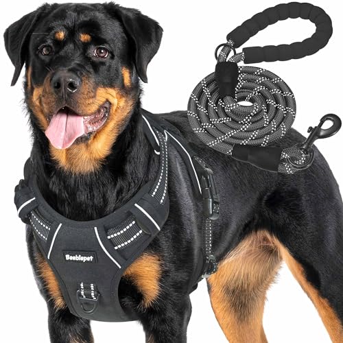Beebiepet Strapazierfähiges, taktisches Hundegeschirr für große Hunde, kein Ziehen, verstellbares Haustiergeschirr, reflektierend, Service-Training, einfache Kontrolle, Haustierweste, Militär, K9, Beebiepet Strapazierfähiges, taktisches Hundegeschirr für große Hunde, kein Ziehen, verstellbares Haustiergeschirr, reflektierend, Service-Training, einfache Kontrolle, Haustierweste, Militär, K9, von Beebiepet