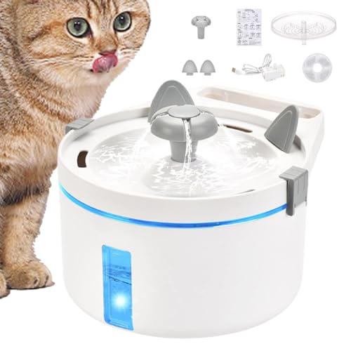 Beedozo Automatischer Katzenwasserbrunnen, automatischer Wasserspender für Katzen,Leiser Springbrunnen mit großer Kapazität - Innovativer weißer Trinkbrunnen für Haustiere, stilvoller Trinkbrunnen für von Beedozo
