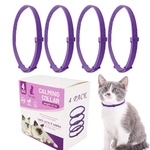 Beedozo Beruhigendes Halsband für Katzen, Angstlinderung, Katzenhalsband, verstellbar, bequem, sicher, Pheromon, Anti-Angst, Katzenhalsband, natürliche Ruhe für Kätzchen, mittelgroße und große Katzen von Beedozo