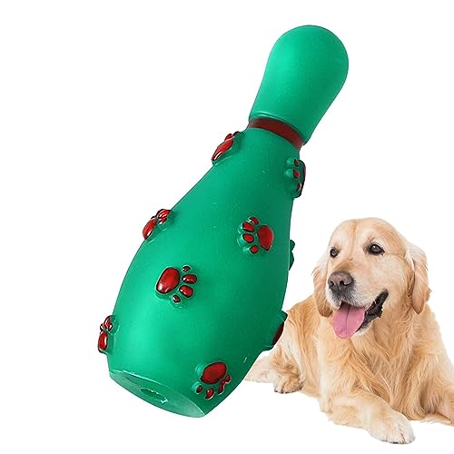Beedozo Kauspielzeug für Welpen zum Zahnen,Quietschendes Hundespielzeug - Weihnachtsthema-Haustierspielzeug zum Trainieren und Reinigen der Zähne, interaktives Spielzeug von Beedozo