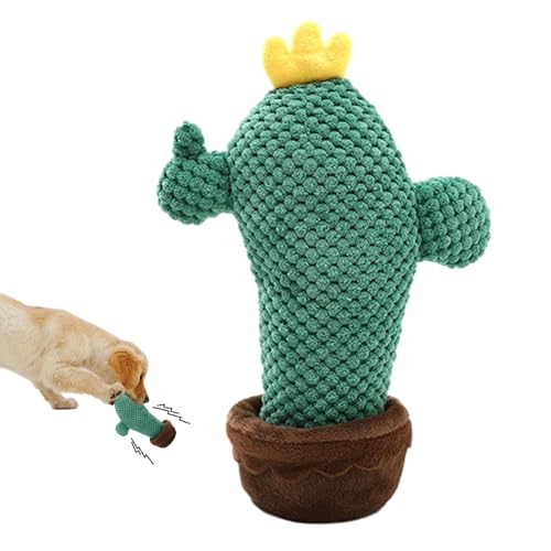 Beedozo Quietschspielzeug für Katzen - Geräuscherzeugendes Hundespielzeug Kaktus-Plüschspielzeug - Multifunktionales wiederverwendbares kleines Quietschspielzeug für Hunde im Freien, Puzzlespielzeug von Beedozo