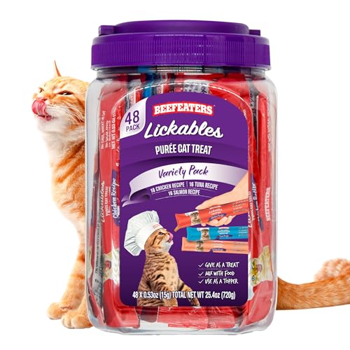 Bienenfeater Lickables Puree Cat Treat Sorte Pack (48 Zählen) 25.4 OZ von Beefeaters