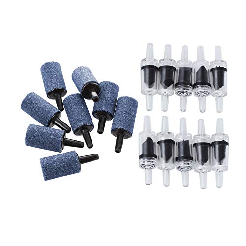 20-teiliges Aquarium-Zubehör: 10 Stück Mineral-Luftstein-Sauerstoffdiffusor und 10 Stück Rückschlagventil CO2 20-teiliges Aquarium-Zubehör: 10 Stück Mineral-Luftstein-Sauerstoffdiffusor und 10 Stück Rückschlagventil CO2 von Beelooom