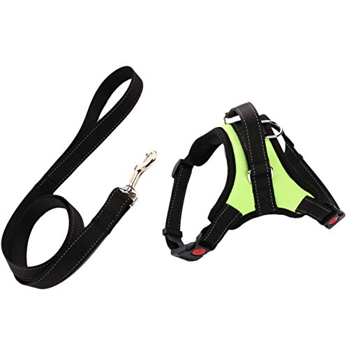 Hundegeschirr, Leine, verstellbar, atmungsaktiv, Weste, Geschirr für Hunde, Welpen, Haustier, Brustgurt, Hundezubehör, Grün, Größe S Hundegeschirr, Leine, verstellbar, atmungsaktiv, Weste, Geschirr für Hunde, Welpen, Haustier, Brustgurt, Hundezubehör, Grün, Größe S von Beelooom
