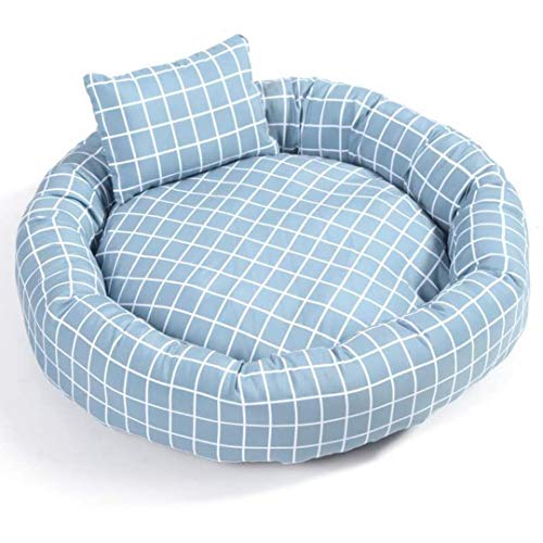 Katzenbett, rund, für Welpen, Hundehütte, Baumwolle, Kissen mit Kissen, für kleine Katzen, Blau Katzenbett, rund, für Welpen, Hundehütte, Baumwolle, Kissen mit Kissen, für kleine Katzen, Blau von Beelooom