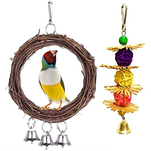 Vogelschaukel für Vögel, Papageien, zum Aufhängen, natürliche Baumwolle, Sittich, Ara, Schaukel, Baumwollseile, bunter Nymphensittichkäfig, 2 Stück Vogelschaukel für Vögel, Papageien, zum Aufhängen, natürliche Baumwolle, Sittich, Ara, Schaukel, Baumwollseile, bunter Nymphensittichkäfig, 2 Stück von Beelooom