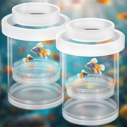 Beeveer Züchterbox für Aquarium, Züchter, Trennnetz, Zuchtbox mit Saugnapf für kleine Fische, Garnelen, Clownfische, Guppy (Weiß, L) von Beeveer