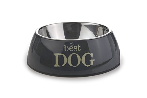 Beeztees 650352 Melamin Napf Rd Best Dog, 22 x 7.5 cm, grau von Beeztees