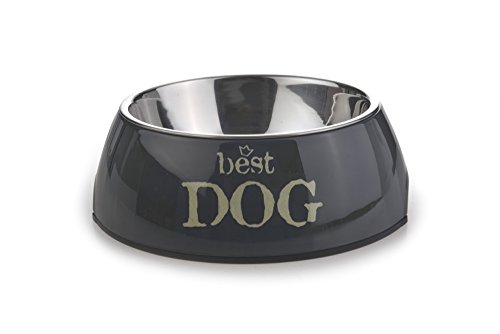 Beeztees 650353 Melamin Napf Best Dog, 27 x 9.0 cm, grau von Beeztees