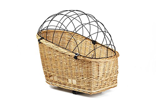 Beeztees 710078 Fahrradkorb für Gepäckträger mit Drahthaube, 50 x 27 cm, braun von Beeztees