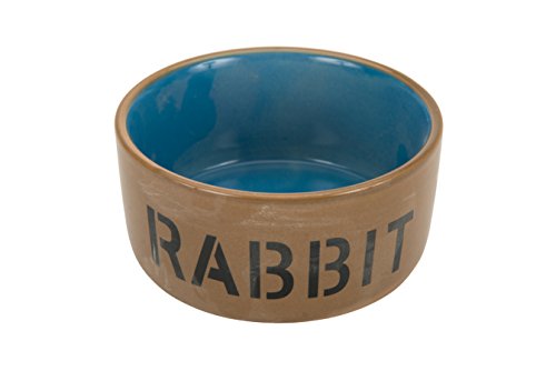 Beeztees 801482 Keramiknapf für Kaninchen - Rabbit, 11.5 cm, beige / blau von Beeztees