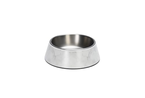 Beeztees DBL Hundefutter Wassernapf, Edelstahl matt, Weiß Marmoroptik, 17,5 cm, 350 ml Beeztees DBL Hundefutter Wassernapf, Edelstahl matt, Weiß Marmoroptik, 17,5 cm, 350 ml von Beeztees