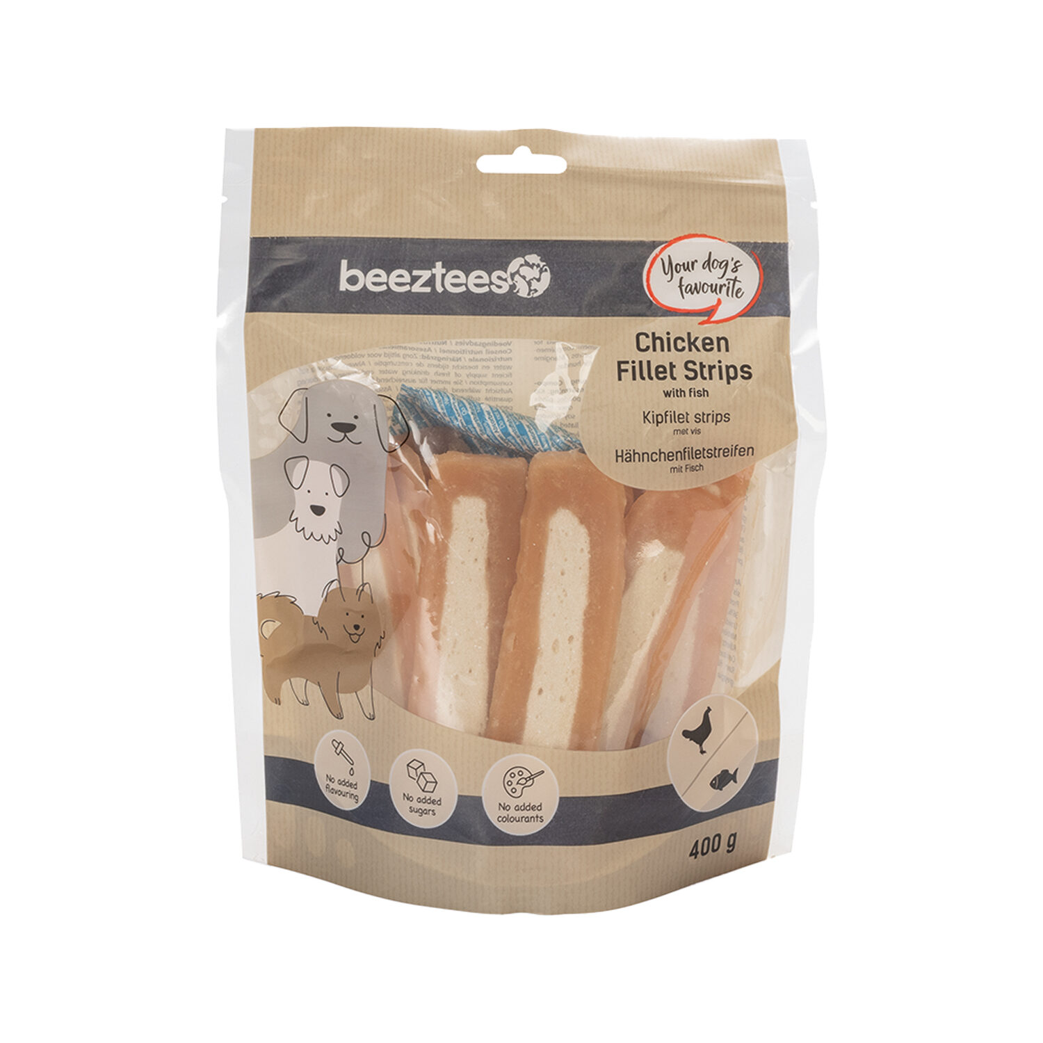 Beeztees Hühnerstreifen mit Fisch - 400 g von Beeztees