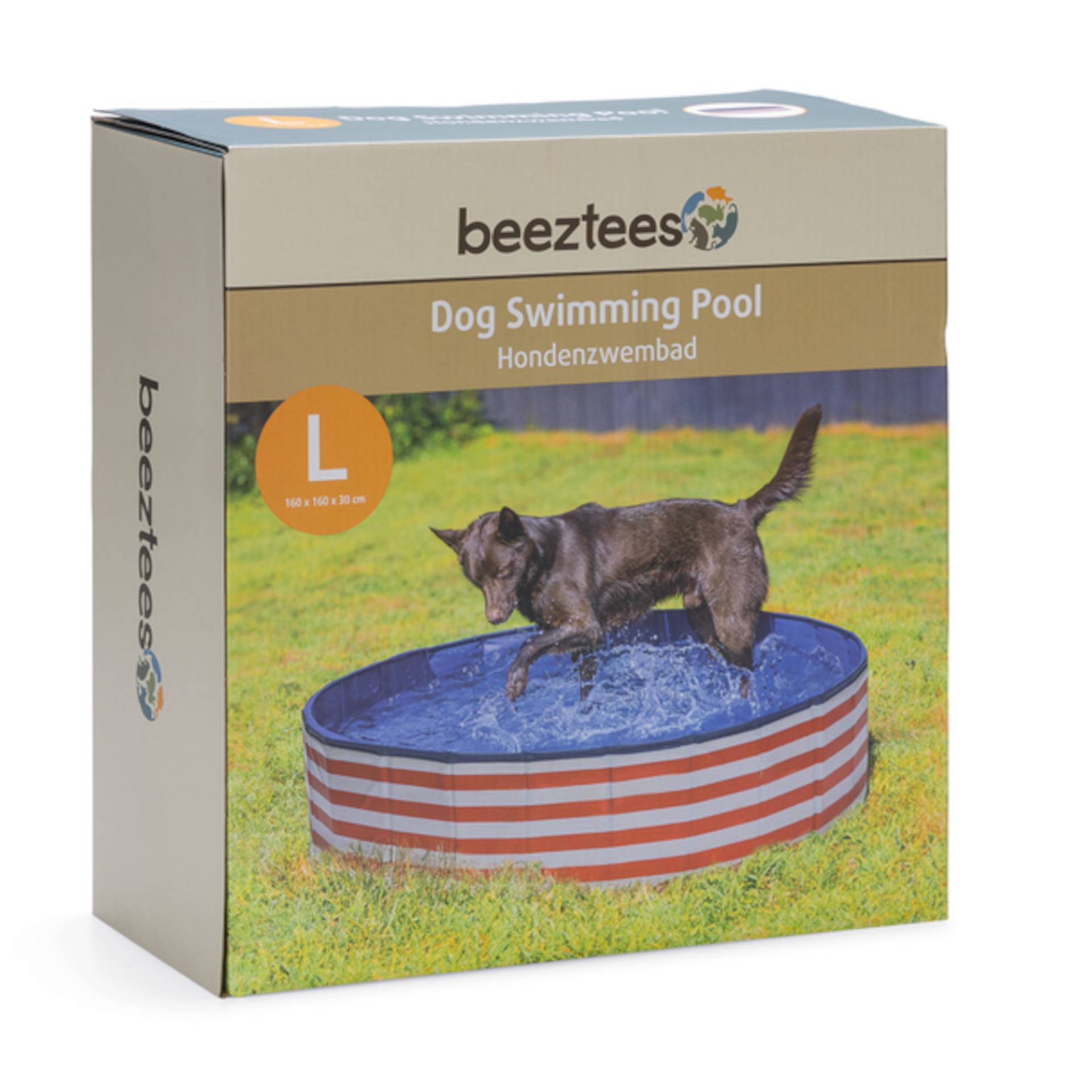 Beeztees Hundepool Doggy Dip, rot/weiß - Größe L: Ø 160 x H 30 cm von Beeztees
