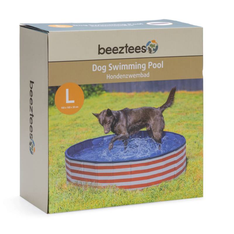 Beeztees Hundepool Doggy Dip, rot/weiß - Größe L: Ø 160 x H 30 cm von Beeztees