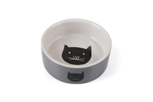 Beeztees Jynos - Katzennapf - Keramik - grau - 11,5x11,5x4 cm - 180 ml von Beeztees