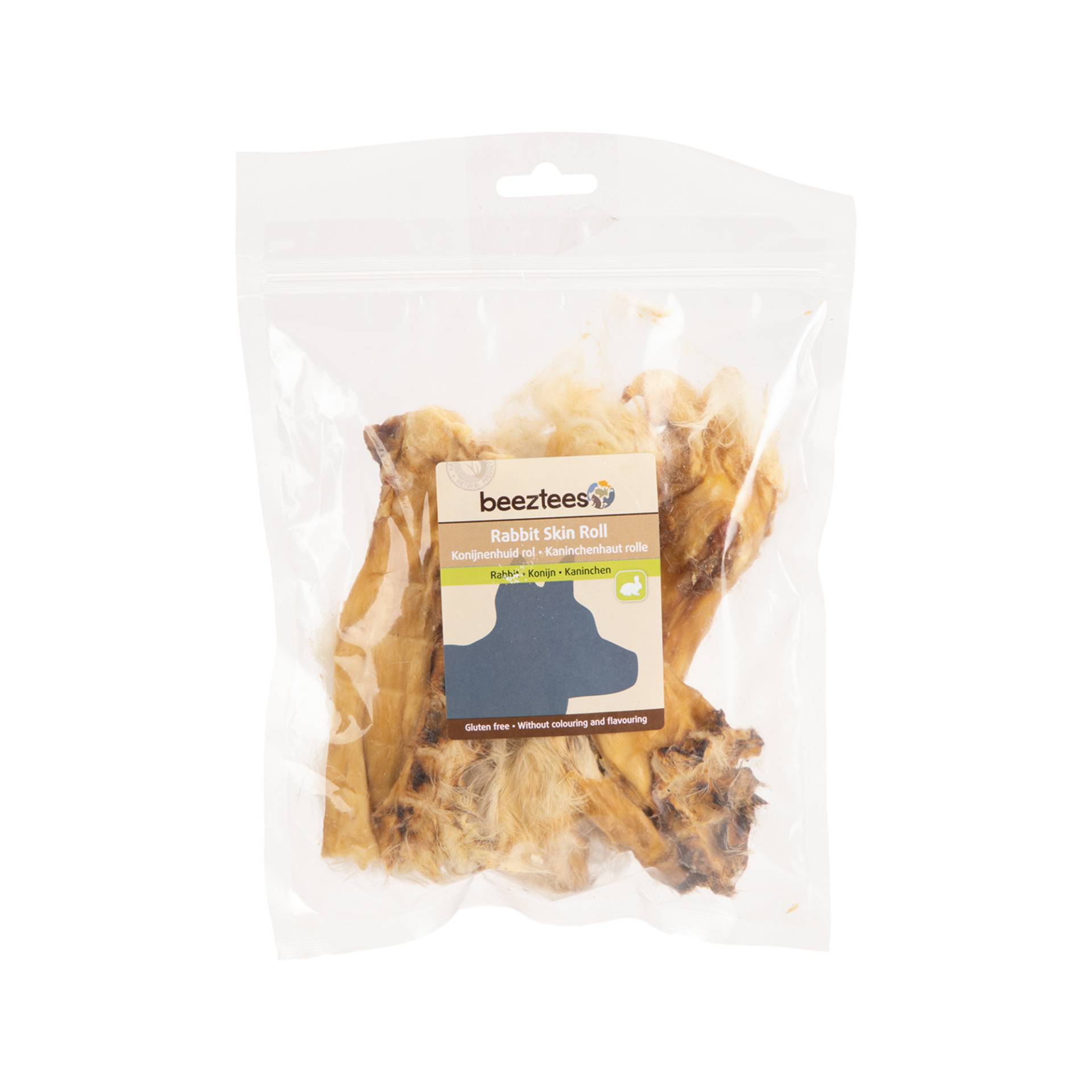 Beeztees Kaninchenhaut Rollen mit Haar - 100 g von Beeztees
