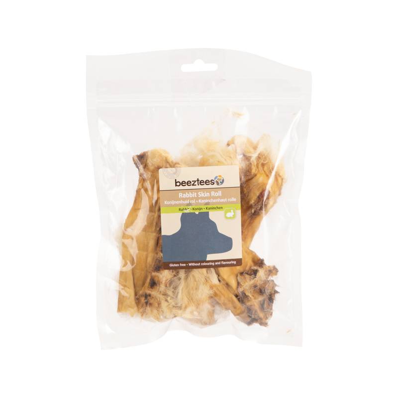 Beeztees Kaninchenhaut Rollen mit Haar - 100 g von Beeztees