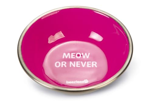 Beeztees Meow - Katzennapf - Edelstahl - Rosa - 13x13x4 cm - 350 ml von Beeztees