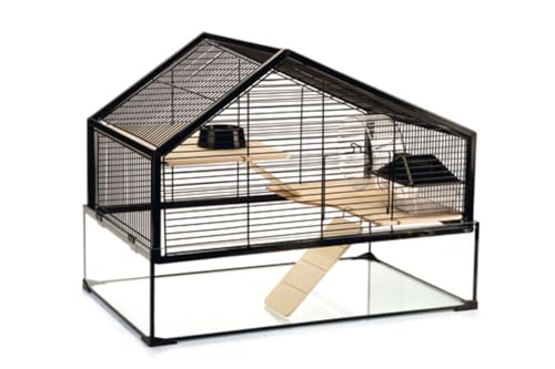 Beeztees Nolan - Nagerkäfig - Metall - Basis aus Glas - schwarz - 60 cm von Beeztees