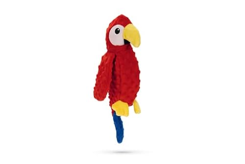 Beeztees Papagei Lor - Hundespielzeug - Rot - 43x14x8 cm von Beeztees