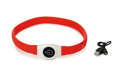 Beeztees Safety Gear Glowy - Hundehalsband - USB - Rot - 65x2,5 cm von Beeztees