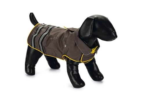 Beeztees Seja - Hunde Regenmantel - grau/gelb - 52 cm von Beeztees