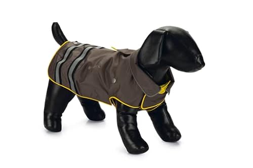 Beeztees Seja - Hunde Regenmantel - grau/gelb - 56 cm von Beeztees