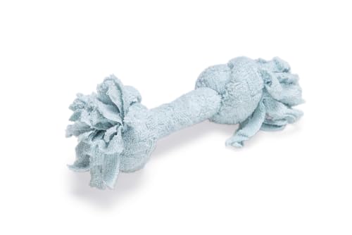 Beeztees Welpenspielzeug, Doppelknoten-Zahnseide, Plüsch, Blau, 20 x 6 x 4,5 cm von Beeztees