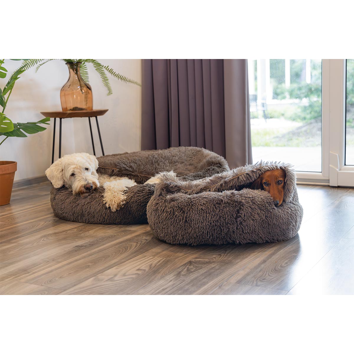 Beeztees Yala Hundebett Braun Plüsch Ø 70 cm von Beeztees