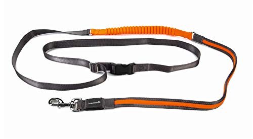 Beleuchtete Joggingleine - USB Anschluss - Hundeleine - Hundesport - grau - 200x25cm von Beeztees