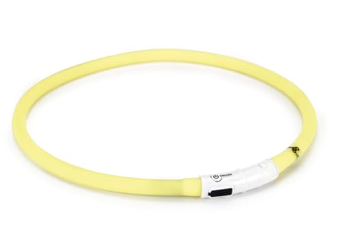 Hunde Leuchthalsband Silikon LED mit USB Nachladung 'Dogini gelb' von Beeztees