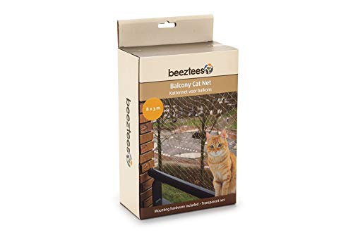 Katzenschutznetz für Balkone 8 x 3 m, Schutznetz für Katzen komplett, Transparent, Maschengröße 3 x 3 cm durchsichtiges Balkonnetz inkl. Befestigungsmaterial Katzenschutznetz für Balkone 8 x 3 m, Schutznetz für Katzen komplett, Transparent, Maschengröße 3 x 3 cm durchsichtiges Balkonnetz inkl. Befestigungsmaterial von Beeztees
