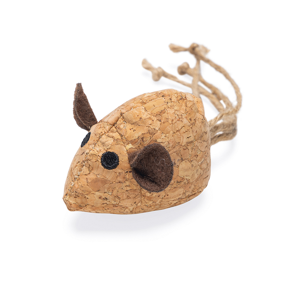 beeztees Catnip Katzenspielzeug Kork-Maus Reinie - L 16 x B 6 cm von Beeztees