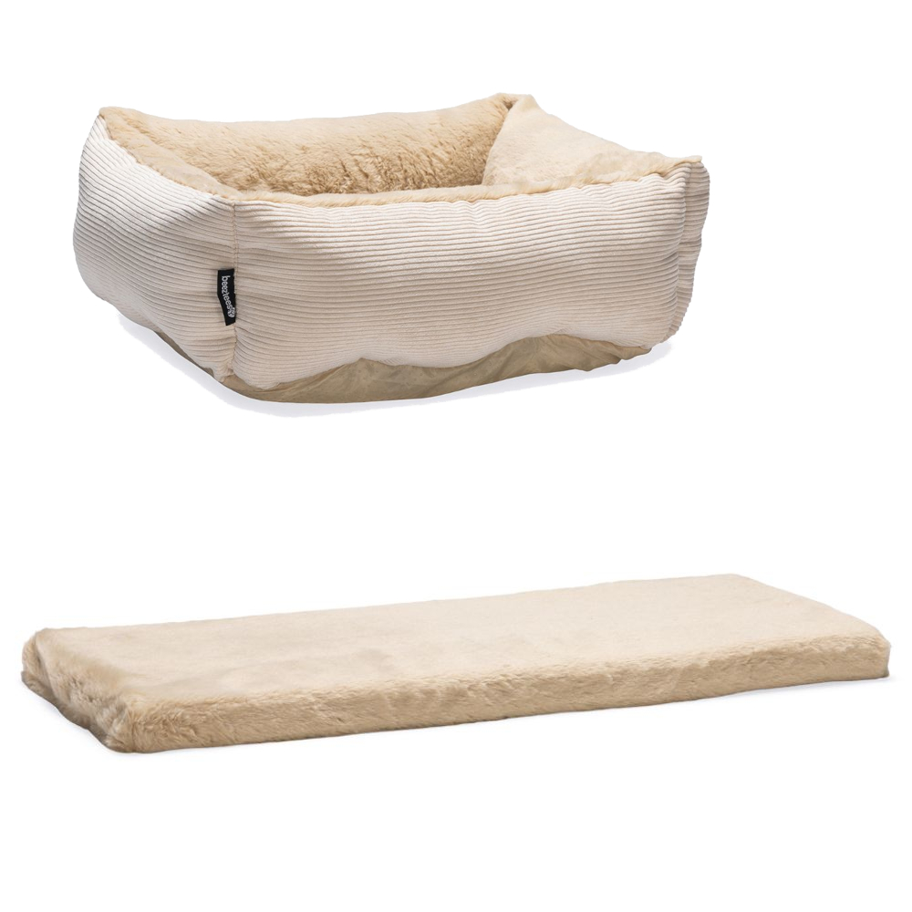 beeztees Kuschel-Set Moza, beige - Katzenbett + Fensterbankkissen von Beeztees