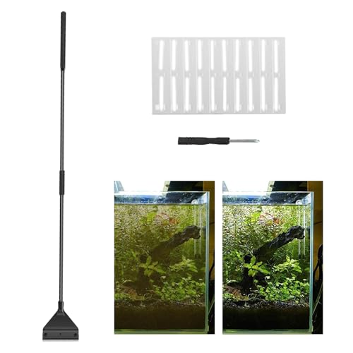 Befeixue Aquarium Scheibenreiniger | Aquarium Bürste Mit Langem Griff - Schaber Reinigungswerkzeug mit ausziehbarem Griff für Terrarien Haustiere Küche Haushalt und Glasflächen von Befeixue
