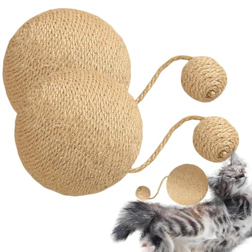 Sisalball Katzenspielzeug | 2 Stück Natürlicher Sisal Katzenkratzball | 4,72 Zoll Sisalball Haustierspielzeug | Rollender Ball Interaktives Katzenspielzeug | Sisal Kratzball Für Kätzchen, Kaninchen Sisalball Katzenspielzeug | 2 Stück Natürlicher Sisal Katzenkratzball | 4,72 Zoll Sisalball Haustierspielzeug | Rollender Ball Interaktives Katzenspielzeug | Sisal Kratzball Für Kätzchen, Kaninchen von Befeixue