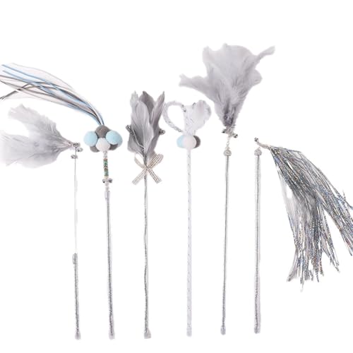 Begchy Katzenspielzeug für Haustiere, Katzen-Neckstab, Märchen-Katzenstab, Bandbeiß-Katzenstab, Glockenspielzeug-Set, Katzenspielzeug 6-Teilig Begchy Katzenspielzeug für Haustiere, Katzen-Neckstab, Märchen-Katzenstab, Bandbeiß-Katzenstab, Glockenspielzeug-Set, Katzenspielzeug 6-Teilig von Begchy