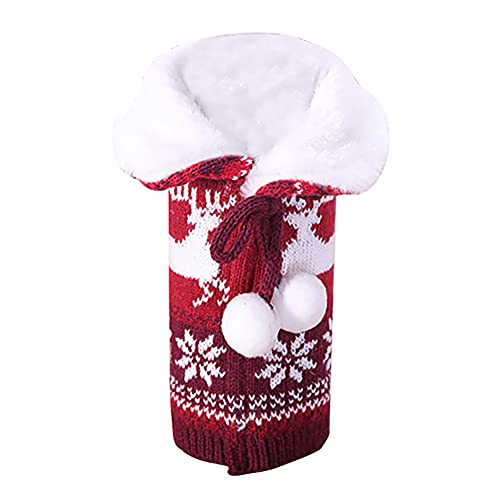 Begchy Weihnachten Elch Pullover Weinflaschenabdeckung, Wiederverwendbare Weinflaschenabdeckung für Weihnachtsfeier Weihnachten Tischdekoration, A von Begchy