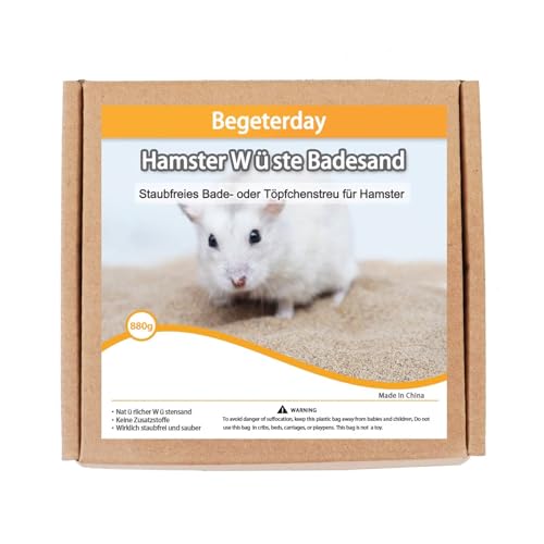 Begeterday 880g Hamster Desert Bath Sand, Ideales Hamster zubehör für Hamsterkäfige von Begeterday