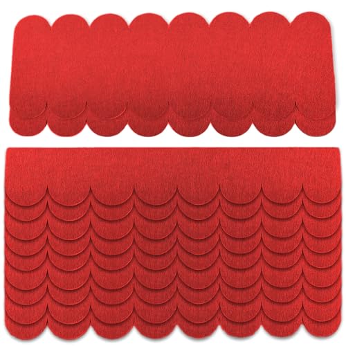 32 Stück Dachschindeln für Vogelhaus, Mini Dachfolie selbstklebend, Filz Dachschindeln 30cm, DIY Dachpappe für Vogelhaus, Nistkasten, Hasenställe, Insektenhotel (Rot, 1) von Begonia